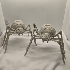 Set Of 2 Halloween Decor Prop  Skeleton Spider Plastic 7"L Indoor Outdoor